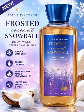 Bath & Body Works Frosted Coconut Snowball Body Wash Blue Purple - OS